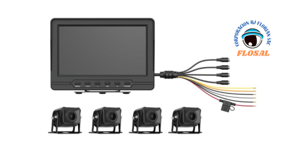KIT SOLUC MOVIL CON 4 CAMARAS Y MONITOR LCD Y CABLES