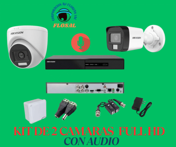 Kit 2 Cámaras Full Hd con Audio Hikvision