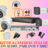 Kit de 4 Cámaras Full hd con Audio /Parlante / SIRENA/ColorVu Hikvision