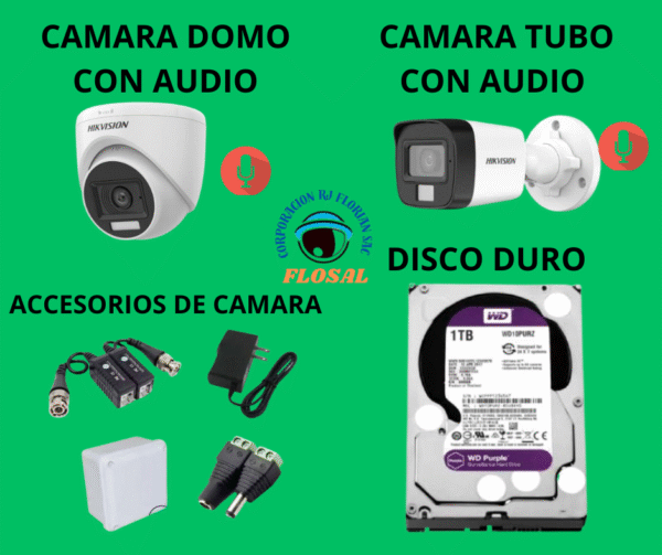 Kit 2 Cámaras Full Hd con Audio Hikvision