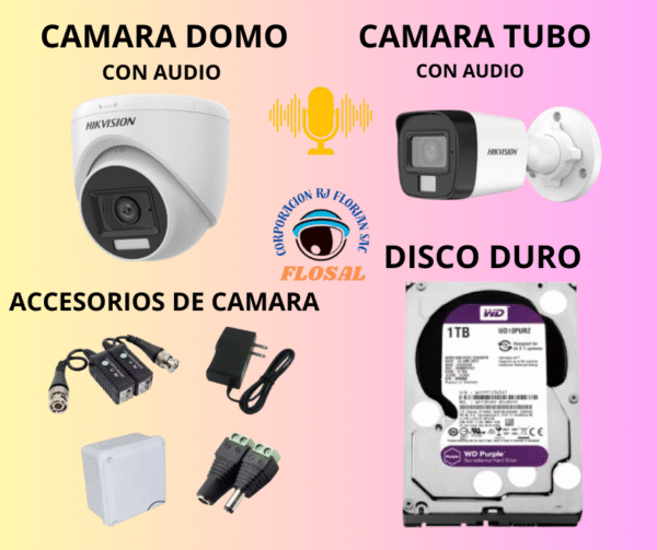 Kit de 8 Cámaras Full Hd con Audio